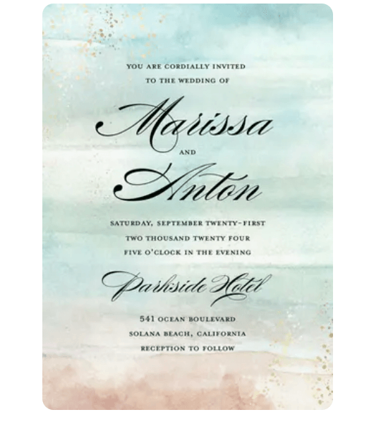 wedding invitation trends - coastal chic